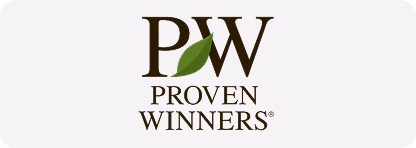 The logo of Proven Winners, featuring the letters 'PW' in brown with a green leaf integrated into the design, accompanied by the full name 'PROVEN WINNERS' in a modern font. The background is light grey.